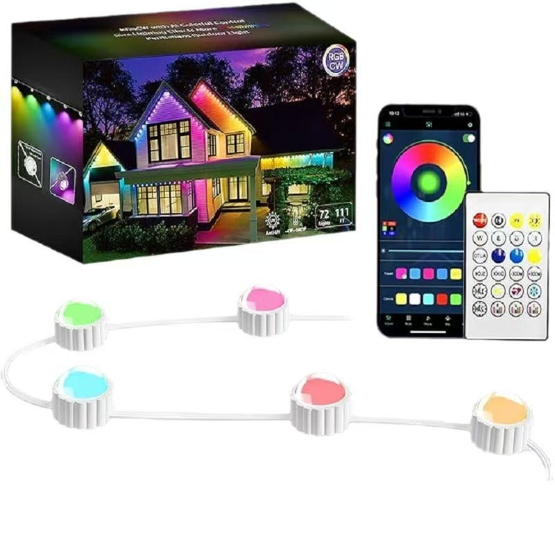 Smart WiFi LED String Lights with APP Control - 50FT RGBIC Outdoor/Indoor Waterproof Fairy Lights for Patio, Christmas, Party Decoration (IP68/UL Certified)