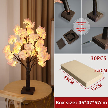 LED Cherry Blossom Tree Light - Christmas Party Decoration/Thanksgiving Indoor Decor with Warm Light, USB & Battery Powered, Illuminated Tree for Home & Garden