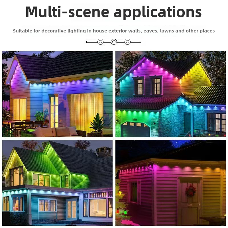 Smart WiFi LED String Lights with APP Control - 50FT RGBIC Outdoor/Indoor Waterproof Fairy Lights for Patio, Christmas, Party Decoration (IP68/UL Certified)